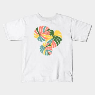 Monstera Leaf - Brights Kids T-Shirt